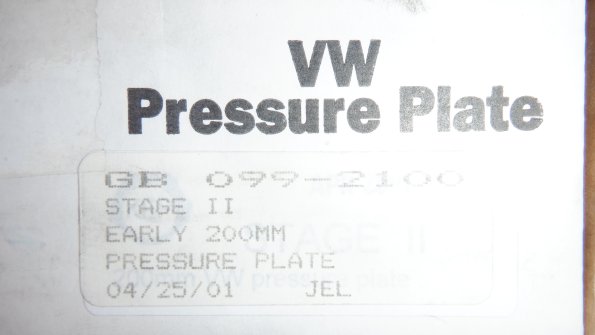 Stage 2 pressure plate