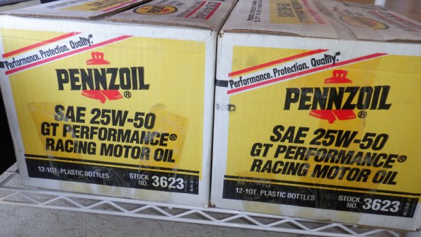 2 cases Pennzoil for breakin as recommended by Berg